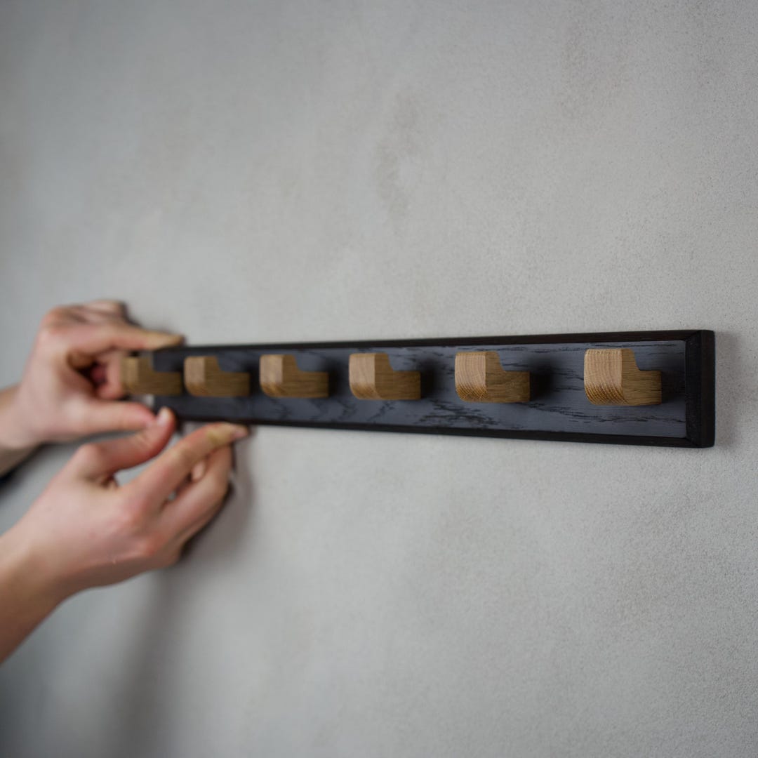 Handmade Oak Clothes Rack, Wooden Clothes Hanger, Minimalist Wooden ...