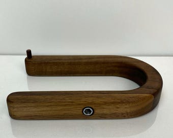Handmade Minimalist Walnut Wooden Toilet Paper Holder
