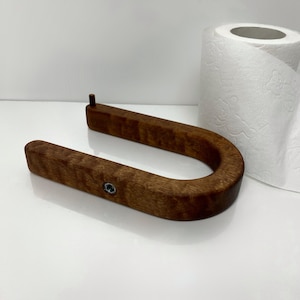 Minimalist mahogany toilet paper holder, aesthetic toilet paper holder, wall mounted toilet paper holder, modern toilet paper display