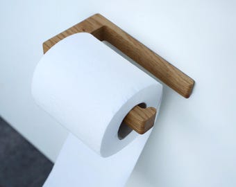 Norwegian style Wooden Toilet Paper Holder – Oak, Ash or American Walnut, Self-Adhesive