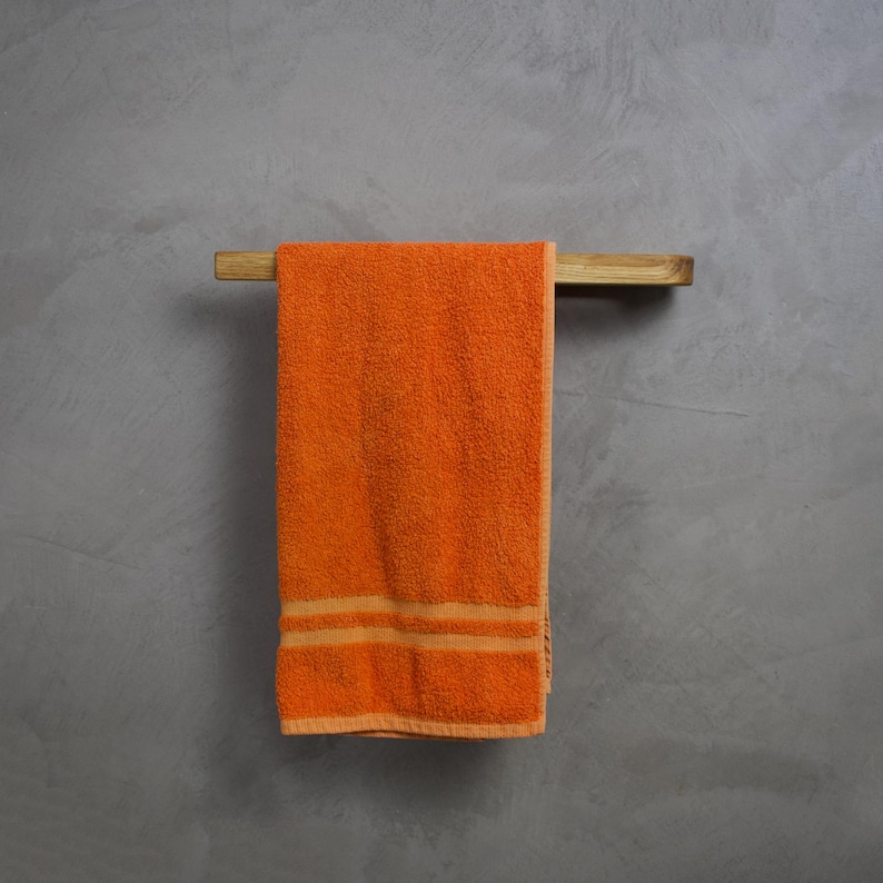 Minimalist bathroom oak wooden Towell Holder,  Bath Towel Rack, Handmade Functional Bathroom Rack in Scandinavian style, New Home Gift,