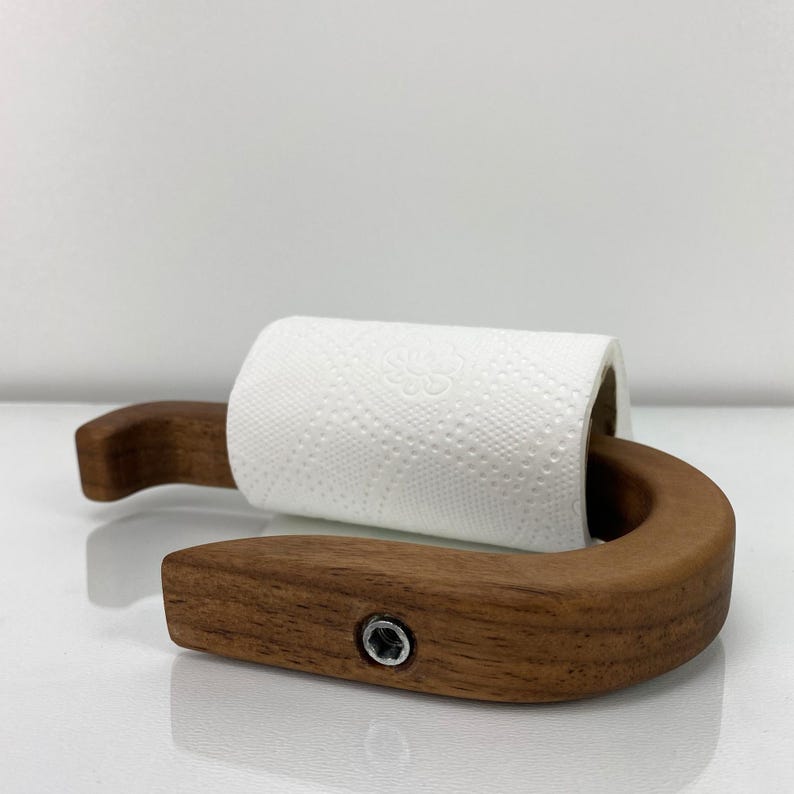 Minimalist walnut toilet paper holder, toilet, aesthetic toilet paper holder, wall mounted toilet paper holder, modern toilet paper display