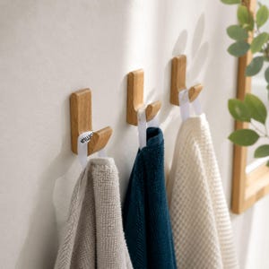 Moderne kleine houten eikenhouten haak, zelfklevend, Japanse stijl, decoratie voor kleine huisjes