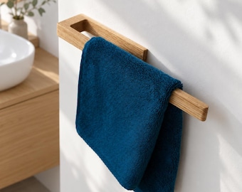 Nordisk ekhanddukshängare: Självhäftande, Skruvmonterad, Minimalistisk badrumsinredning, Ingen borrning i små utrymmen