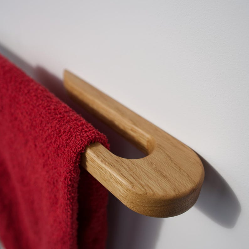 Minimalist bathroom oak wooden Towel Holder,  Bath Towel Rack, New Home Gift, Functional Scandinavian Style Bathroom Rack, towelholder