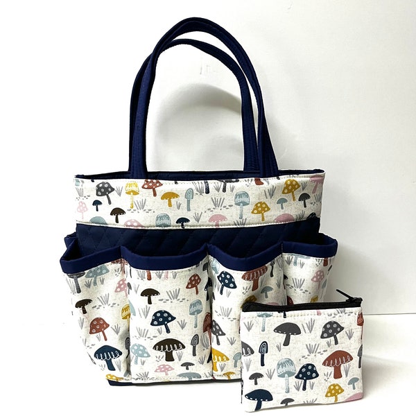 Mushroom print Bingo bag With FREE COIN Bag // Nurse bag // Makeup bag organizer // Nurse tote