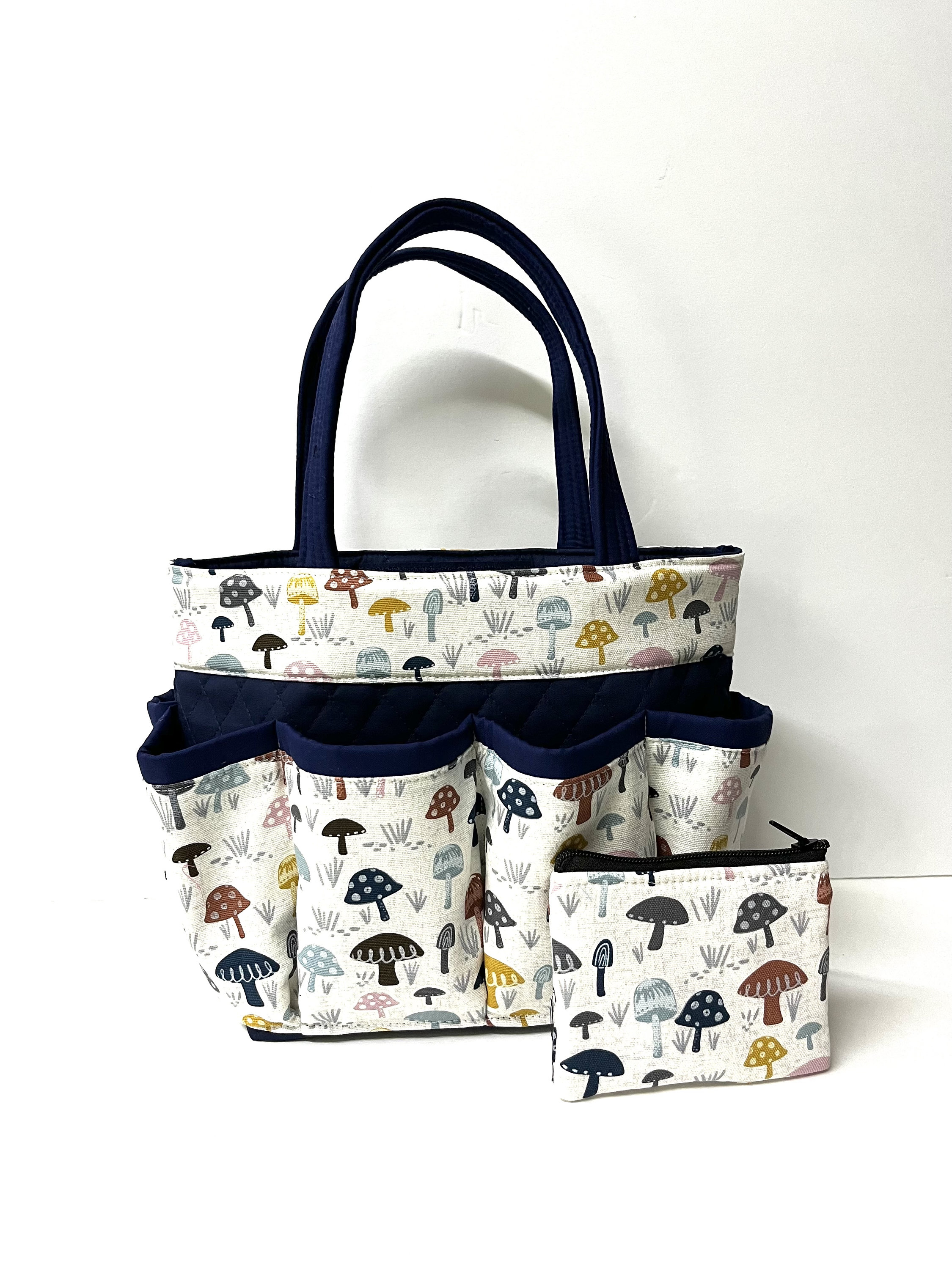 Mushroom print Bingo bag With FREE COIN Bag // Nurse bag // Makeup bag organizer // Nurse tote