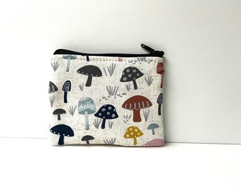 Mushrooms print // Coin bag //