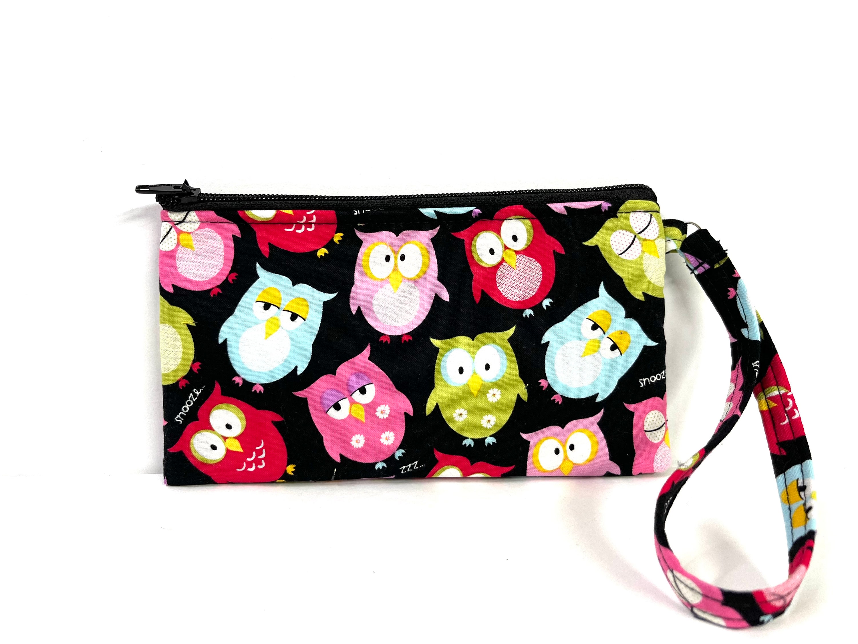 Owls print // Young Adult Wristlet // Wallet // Clutch // Kids wristlet //