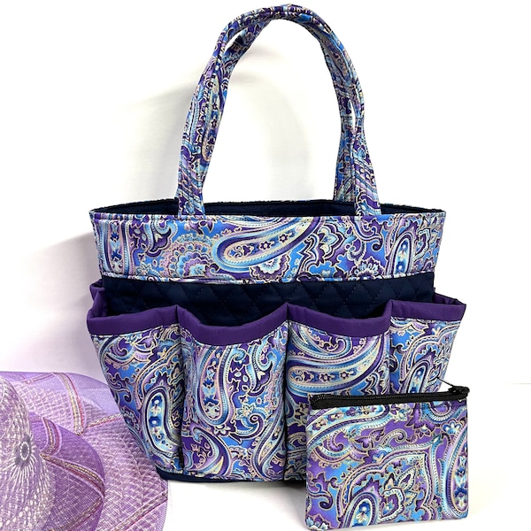 Paisley print Bingo bag With FREE COIN Bag // Nurse bag // Makeup bag organizer // Nurse tote