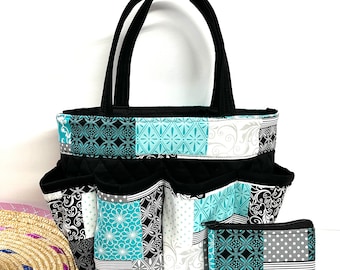 Quilt print Bingo bag With FREE COIN Bag // Nurse bag // Makeup bag organizer // Nurse tote