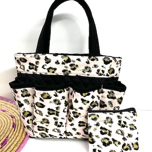 Cheetah print Bingo bag With FREE COIN Bag // Nurse bag // Makeup bag organizer // Nurse tote