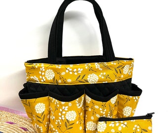 Floral print Bingo bag With FREE COIN Bag // Nurse bag // Makeup bag organizer // Nurse tote