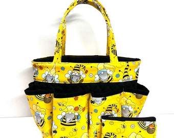 Gnome print.  Bingo bag With FREE COIN Bag // Nurse bag // Makeup bag organizer