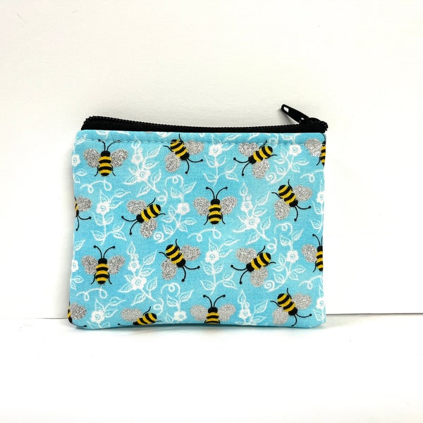 Coin bag Bumble Bee print // Coin bag //