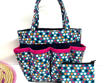 Assorted Colors Polka dots print Bingo bag With FREE COIN Bag // Nurse bag // Makeup bag organizer // Nurse tote