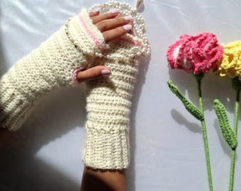 Wzór na szydełkowe rękawiczki Amelia firmy Amblings w pliku cyfrowym do pobrania