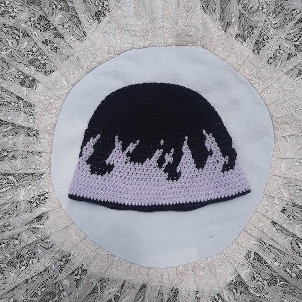 crochet bucket hat flame pattern digital file