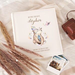 Album fotografico per bebè personalizzato Progetta la tua copertina 30 cartoncini ecru 60 facciate Libro dei ricordi per bebè Album fotografico personalizzato per regalo di compleanno
