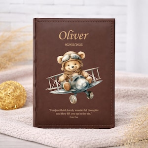 Personalized Baby Photo Album | 100 or 300 Photos 10x15 | Custom printed Brown cover