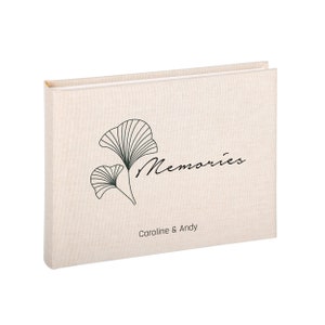 Mini photo album Personalised linen cover 18 ecru pages Wedding album for instax photos Polaroid photo album