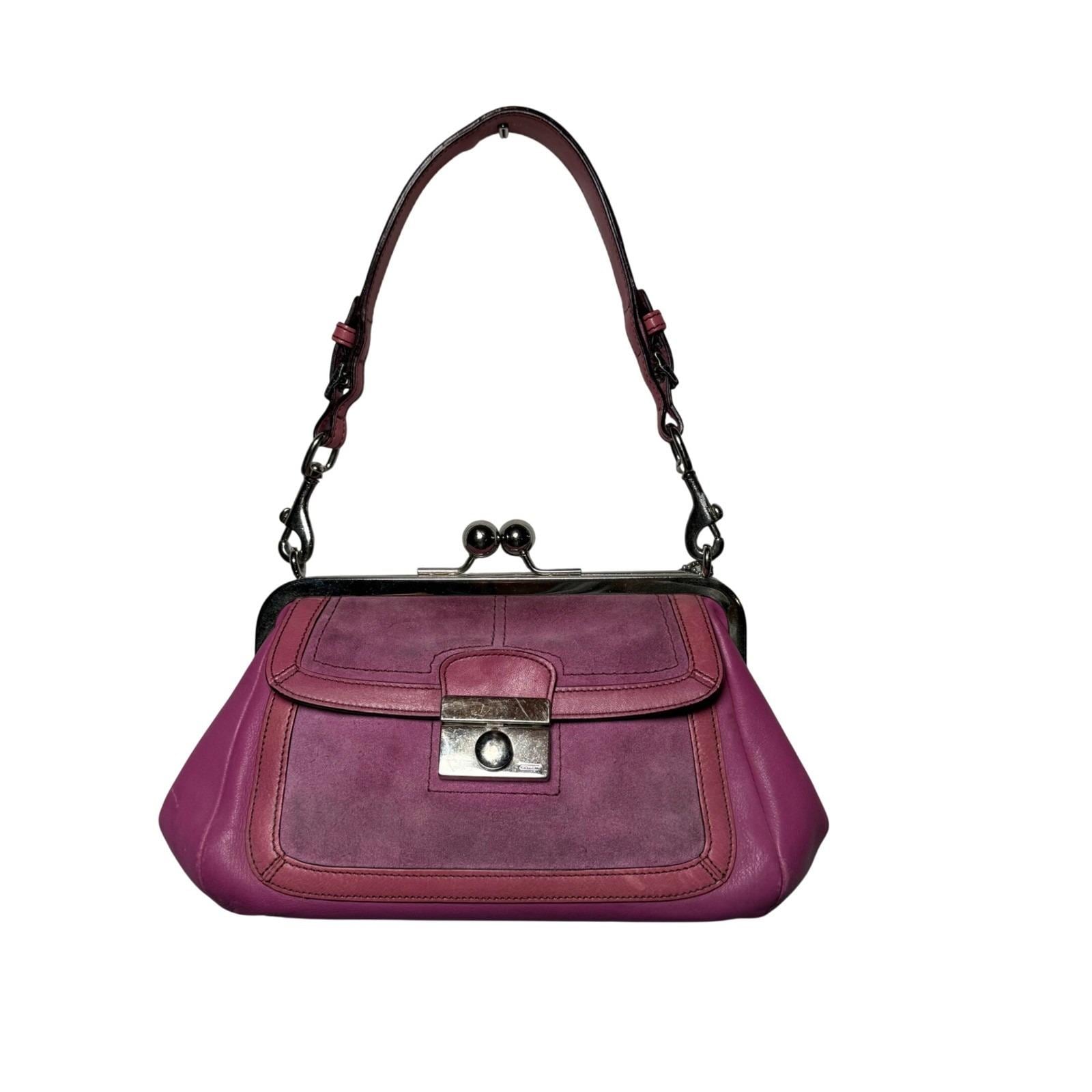 COACH Y2K Op Art Kisslock Hobo Pink Bag Vintage Rare Coach 9734 