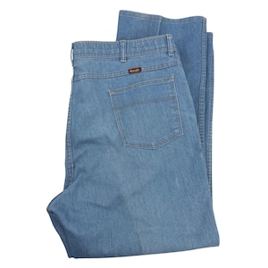 Vintage Wrangler Riata Mens Light Wash Straight Leg Western Denim Jeans 44x30 image 1