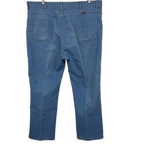 Vintage Wrangler Riata Mens Light Wash Straight Leg Western Denim Jeans 44x30 image 8