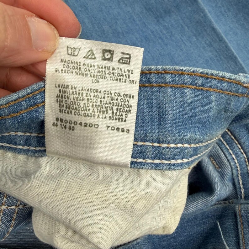 Vintage Wrangler Riata Mens Light Wash Straight Leg Western Denim Jeans 44x30 image 5