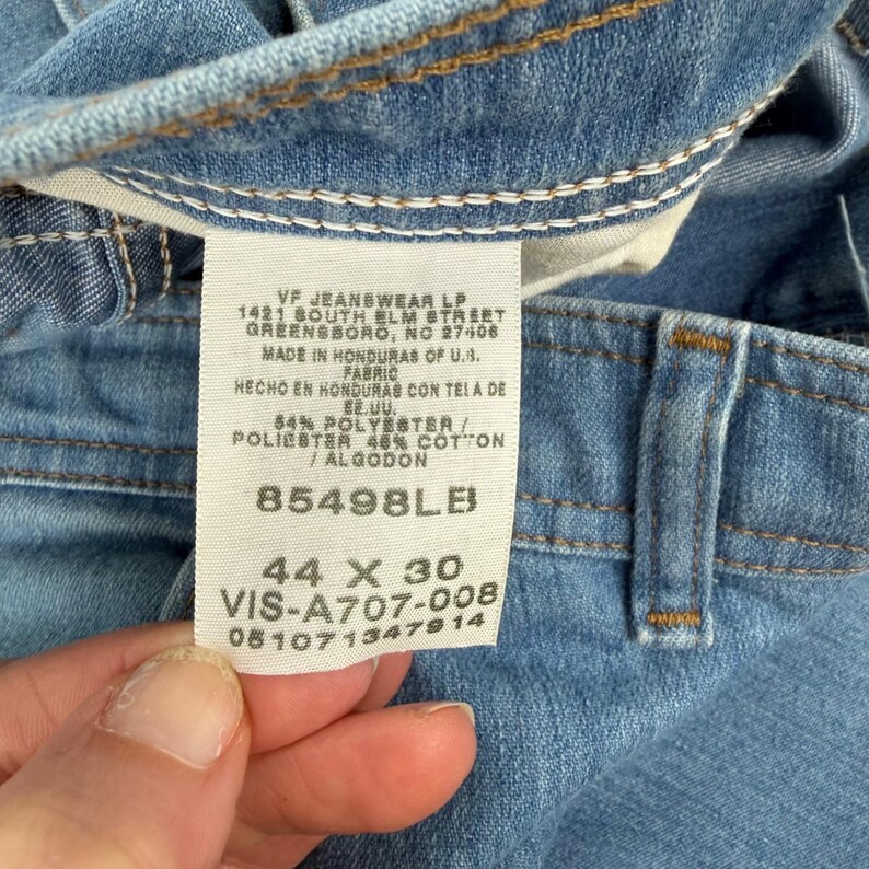 Vintage Wrangler Riata Mens Light Wash Straight Leg Western Denim Jeans 44x30 image 4