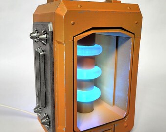 Handcrafted Sci-Fi Lantern Prop | Glowing Industrial Cosplay Light