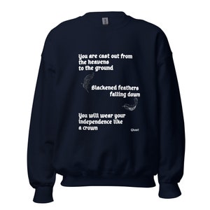 Unisex Sweatshirt Ghost Band Inspired Sweatshirt - Unleash the Spirit with Iconic Lyrics Black Feathers