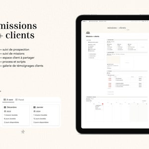 Business Planner: Notion model for freelancers and micro-businesses in French Finance, social media, project management image 6