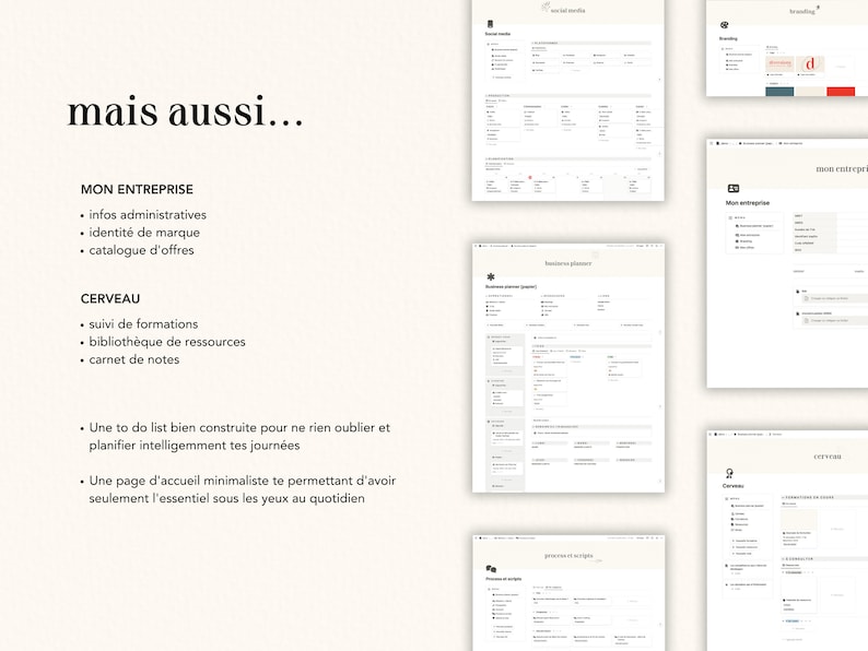 Business Planner: Notion model for freelancers and micro-businesses in French Finance, social media, project management image 7