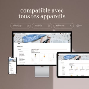 Skincare Notebook: Notion model in French dedicated to your skin Collection of products, routines, skin journal, treatment monitoring... image 9