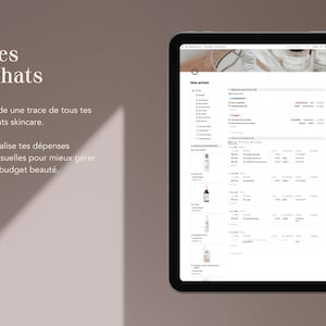 Skincare Notebook: Notion model in French dedicated to your skin Collection of products, routines, skin journal, treatment monitoring... image 5