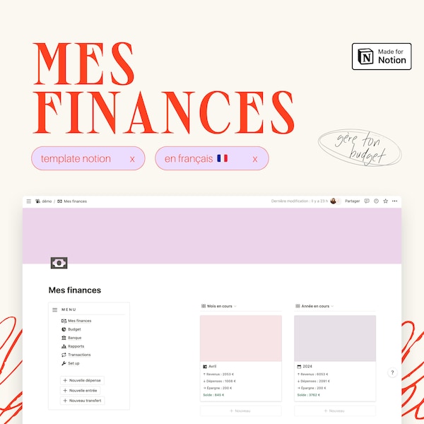 My Finances: manage your personal budget with Notion [template in French]