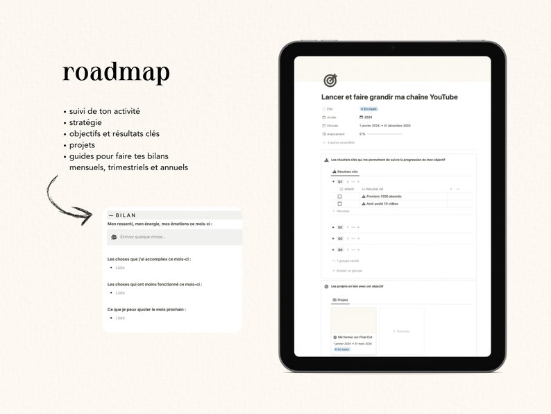 Business Planner: Notion model for freelancers and micro-businesses in French Finance, social media, project management image 4