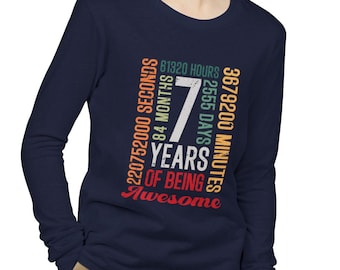 7th Birthday Kids Long Sleeve Tee | Youth Jersey