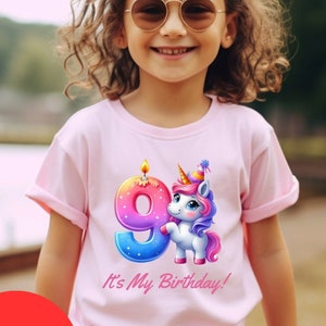 Custom Kids Birthday Shirt, Personalized Kids Birthday Shirt, Ninth Birthday Girl Shirt, 9th Birthday Girl Shirt, 9th Birthday Girl Outfit