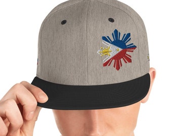 Cappello con ricamo Filippine / Cappello snapback con ricamo a forma di stella con bandiera filippina / Cappello con ricamo filippino alla moda / Regalo per filippino