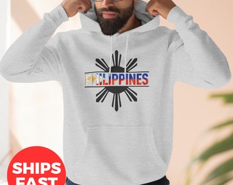 Black Sun Philippines Flag Unisex Hoodie | Trendy Philippines Design Hoodie | Filipino Heritage Hoody | Gift For Filipino | Birthday Gift
