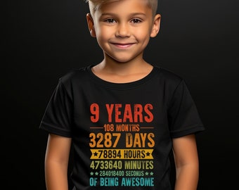 Kids Ninth Birthday Softstyle Tee, Kids 9th Birthday Shirt, Kids Birthday Shirt, Birthday Gift, Ninth Birthday Shirt, 9th Birthday Shirt
