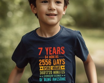 Kids Birthday Shirt, 7th Birthday Shirt, Birthday T-shirt, Seventh Birthday Shirt, Kids Heavy Cotton™ Tee