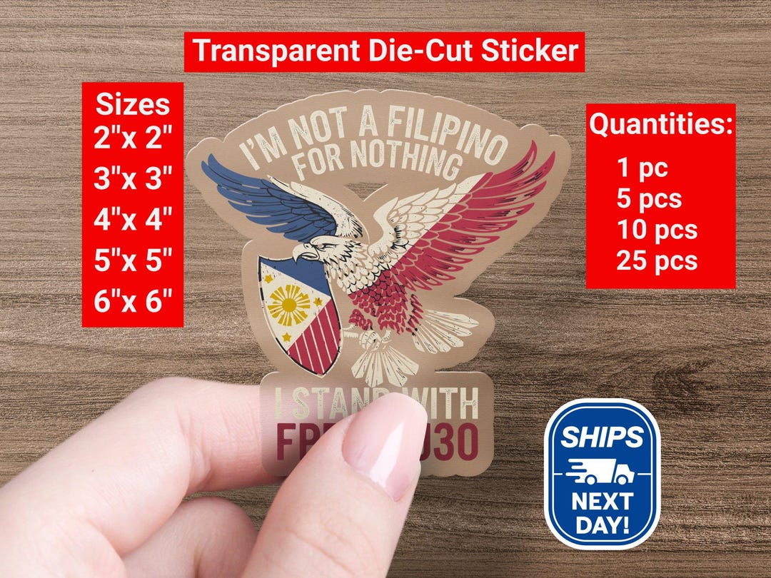 Duterte Support Sticker, DU30 Support Sticker, Filipino Flag Design ...