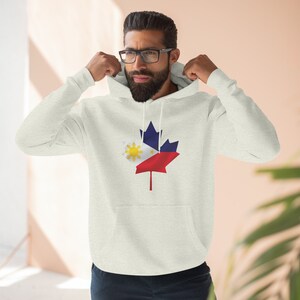 Sweat à capuche premium unisexe drapeau philippin et feuille d'érable | Sweat à capuche premium tendance philippino-canadien | Cadeau pour les Philippins | Sweat à capuche héritage philippin image 8