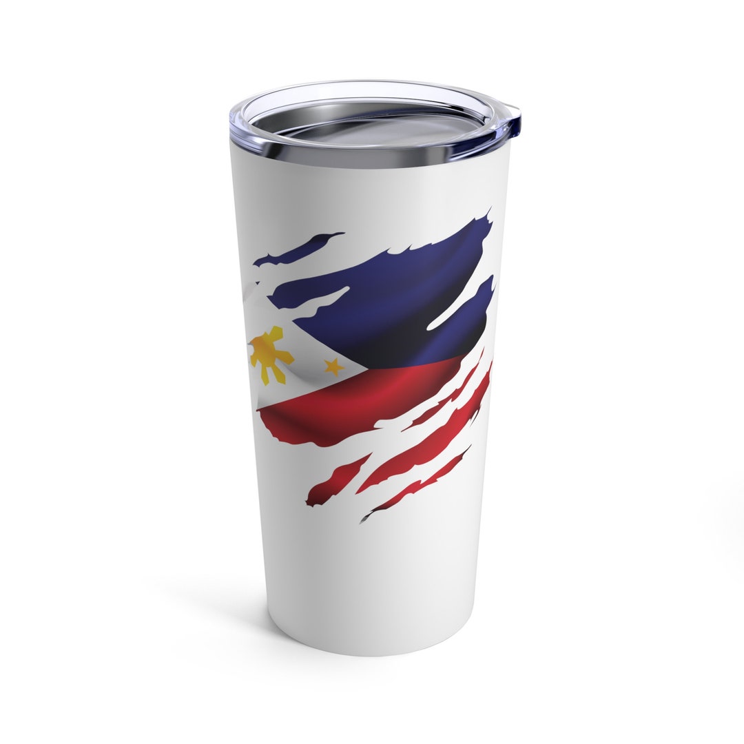 Ripped Philippines Flag Tumbler 20oz Filipino Design Tumbler Etsy