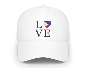 Uniseks Filipijns liefdesontwerp low-profile baseballpet, Filipijns hoedontwerp, cadeau voor Filipijns, Filippijnse erfgoedhoed, Filippijnse vlaghoed