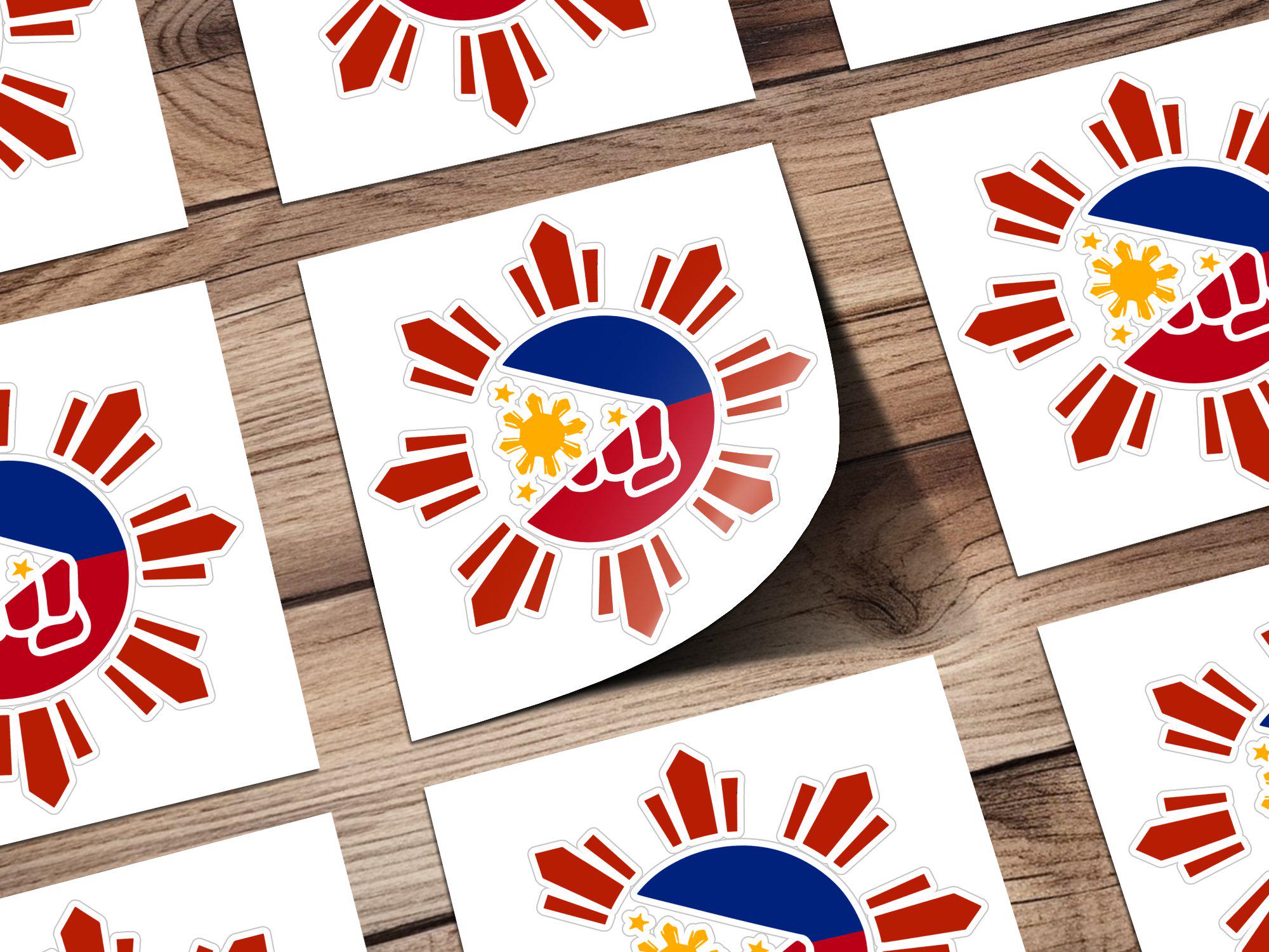 Filipino Sun Fist Sticker, Philippines Inspired Design, Unique Vinyl ...