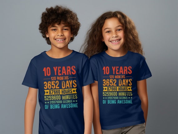 10th Birthday Gift T Shirt 10 Years Old Being Awesome Tee 10th Birthday Gift T Shirt 10 Years Old Being Awesome Tee